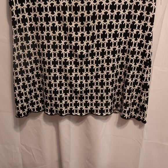 Karen Scott Top, V neck Crossover Bodice Flutter Sleeves High Waist Black Accent - Picture 7 of 16